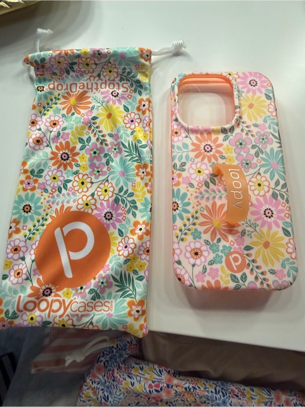 Loopy Case Floral Phone Case with Loop Grip - Pink, Orange & Yellow
